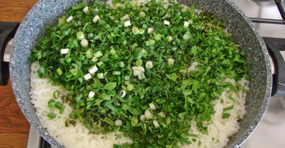 Zeytinyağlı Yeşil Pilav