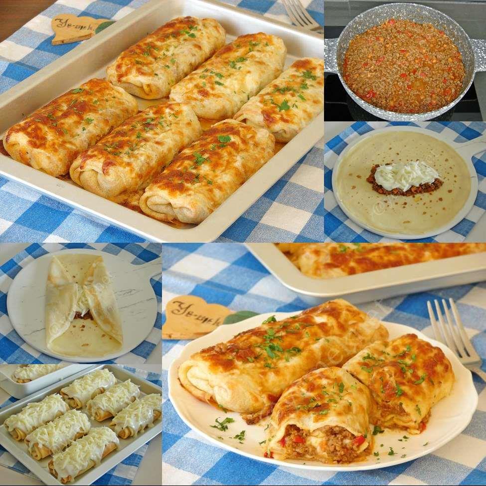 Beşamelli Kıymalı Krep Sarma