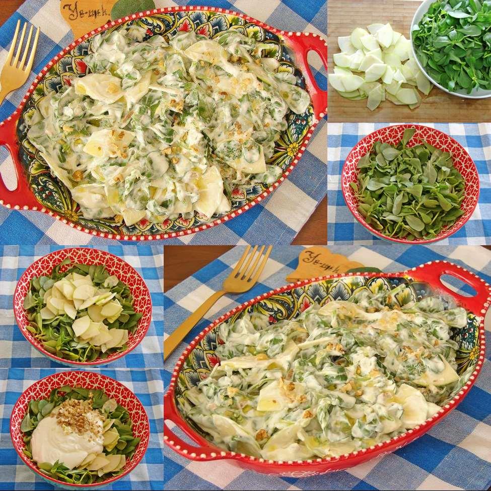 Ekşi Elmalı Semizotu Salatası