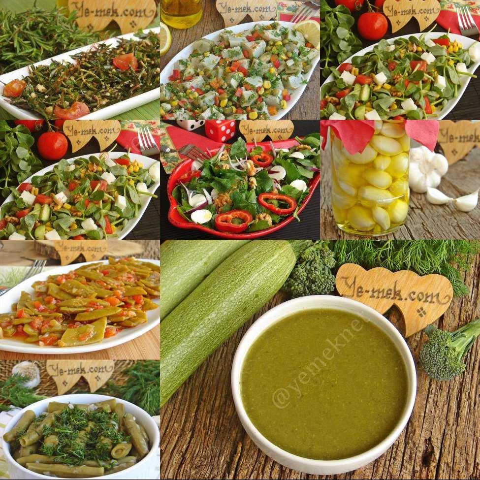 Yağ Yakıcı Yeşil Sebzelerden Diyet Salata Tarifleri