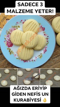 Üç Malzemeli Un Kurabiyesi