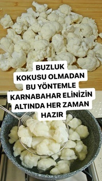 Buzlukta Karnabahar Saklama