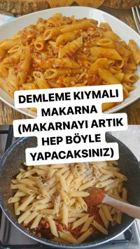 Demleme Kıymalı Makarna