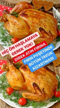 Fırın Poşetinde Bütün Tavuk