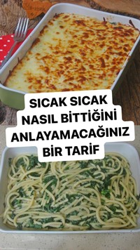 Fırında Beşamel Soslu Ispanaklı Makarna