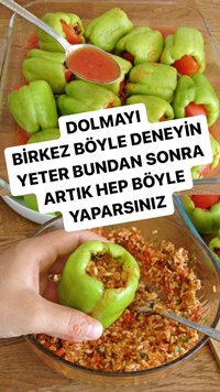 Fırında Biber Dolması