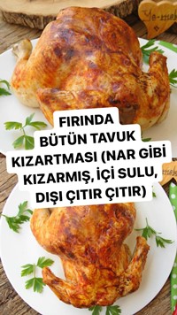 Fırında Bütün Tavuk Kızartması
