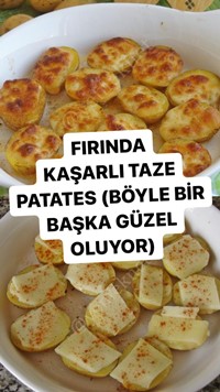 Fırında Kaşarlı Taze Patates