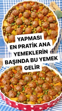 Fırında Köfteli Bezelye Yemeği