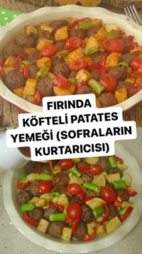 Fırında Köfteli Patates Yemeği
