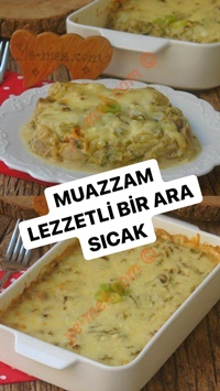 Fırında Kremalı Mantarlı Pırasa