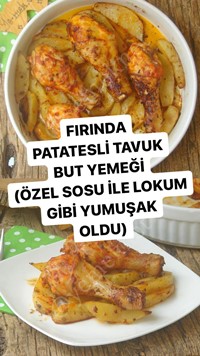 Fırında Patatesli Tavuk But Yemeği