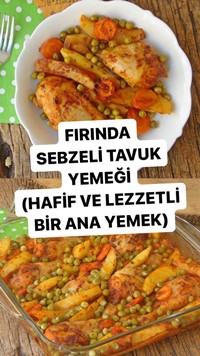 Fırında Sebzeli Tavuk Yemeği