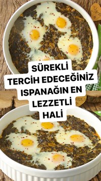 Fırında Yumurtalı Ispanak Yemeği