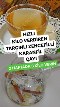 Hızlı Kilo Verdiren Tarçınlı Zencefilli Karanfil Çayı