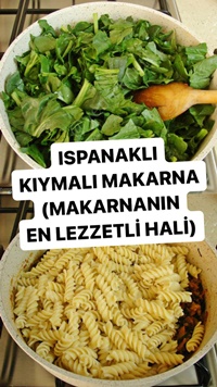 Ispanaklı Kıymalı Makarna
