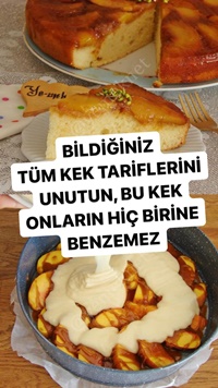 Karamelli Şeftalili Kek