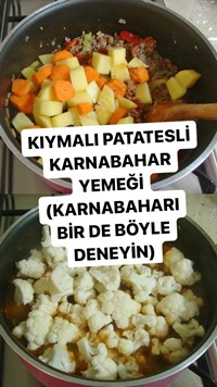 Kıymalı Patatesli Karnabahar Yemeği