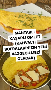 Mantarlı Kaşarlı Omlet