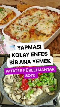 Patates Püreli Mantar Sote