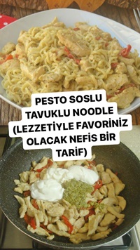 Pesto Soslu Tavuklu Noodle