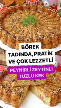 Peynirli Zeytinli Tuzlu Kek