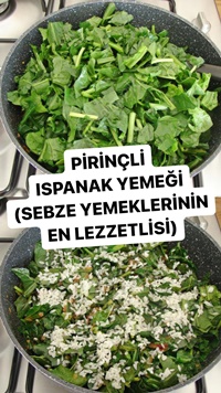 Pirinçli Ispanak Yemeği