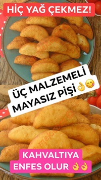 Üç Malzemeli Mayasız Pişi