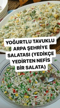 Yoğurtlu Tavuklu Arpa Şehriye Salatası
